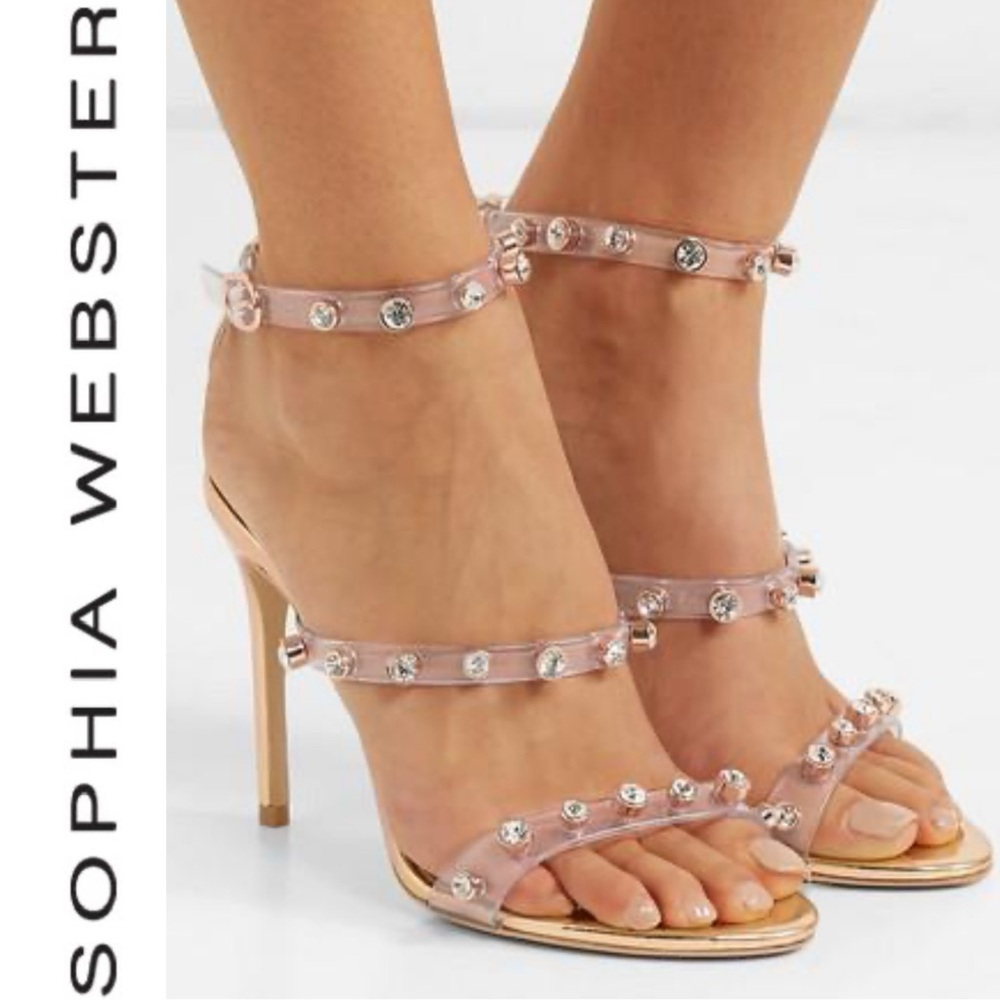 Sophia Webster Rosalind 100mm gem-embellished sandals Size 9 NWB